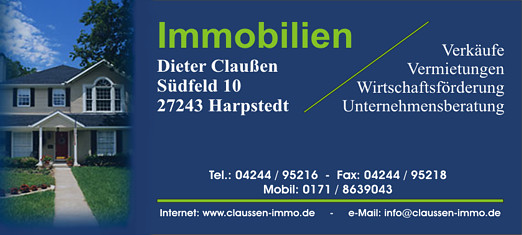 Dieter Claußen Immobilien, Südfeld 10, 27243,Harpstedt